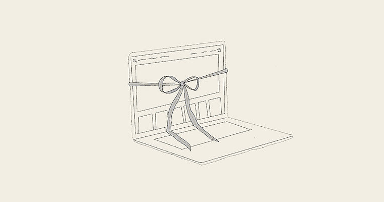Ilustração notebook com laço